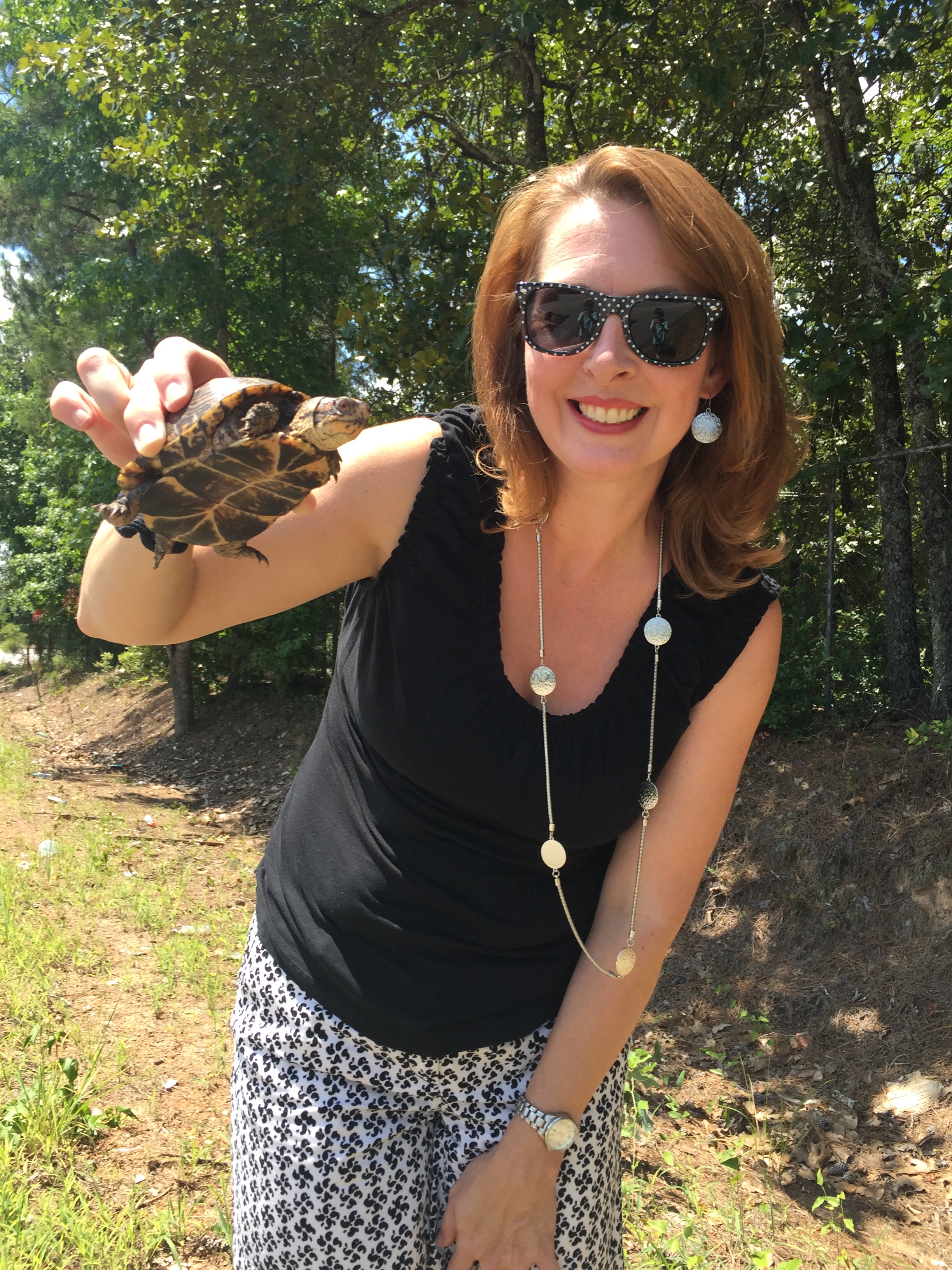 I will stop the car to help a turtle cross the road!