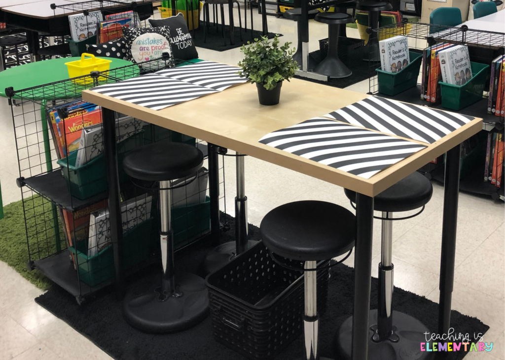 Create flexible seating with a standing desk.